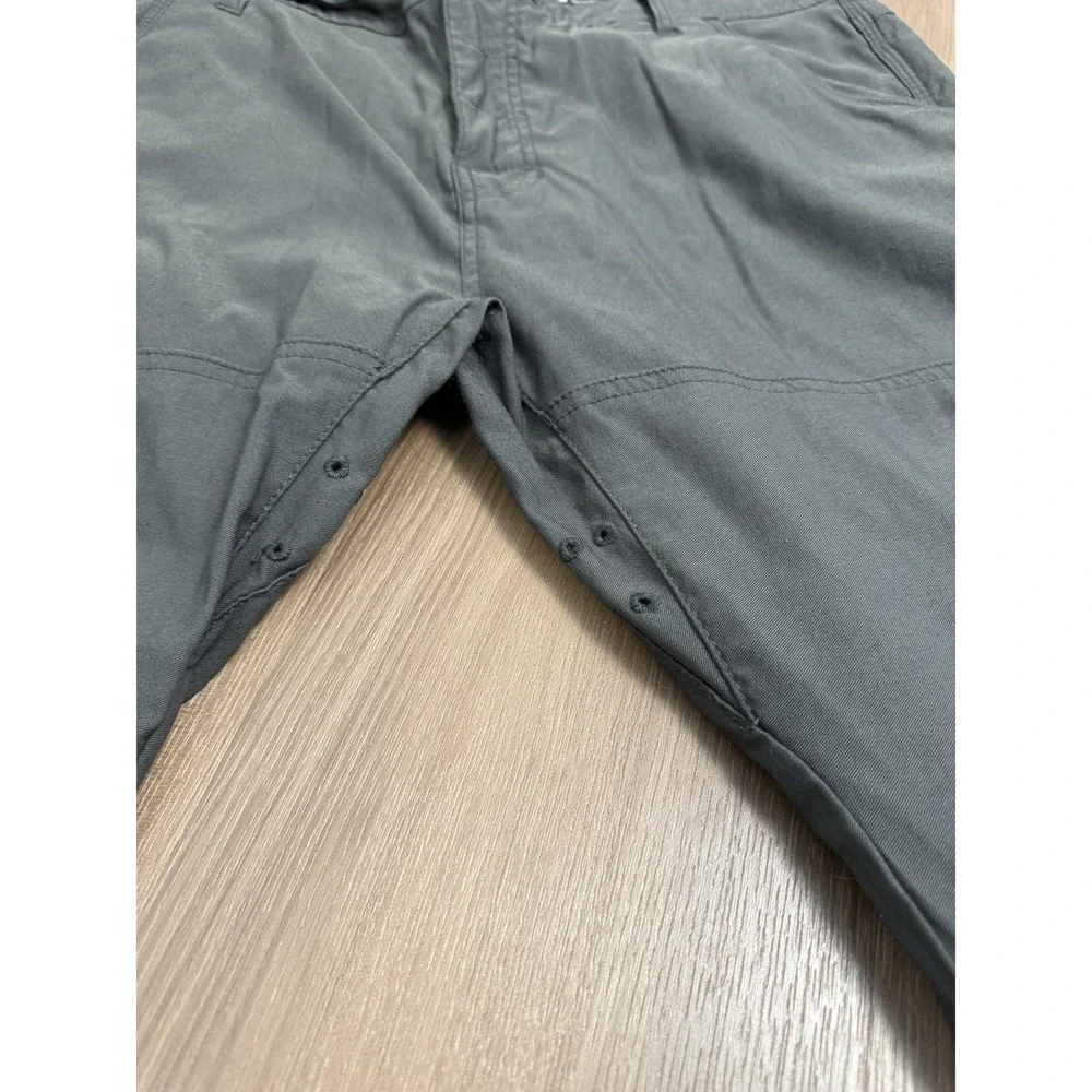 PrAna Pants Mens 38x30‎ Zion Gray Hiking Cargo Adjustable Waist Snap Hem Outdoor